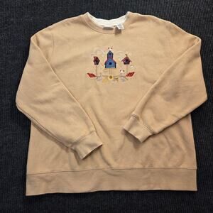 Vtg Classic Elements GrandmaCore Birdhouse Embroidered Crewneck XL Oversized